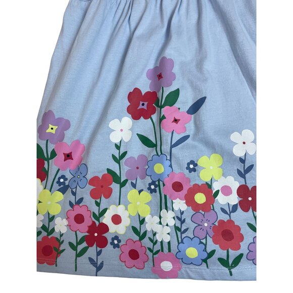 H&M Girls Sleeveless Blue Floral Print Summer Dress Size 6X-7 - New - Picture 3 of 5